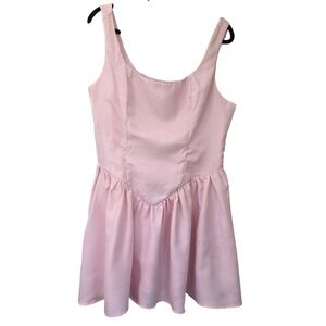 Halara Pink White Striped Mini Dress Tank Top Smocked Sundress XL NWT